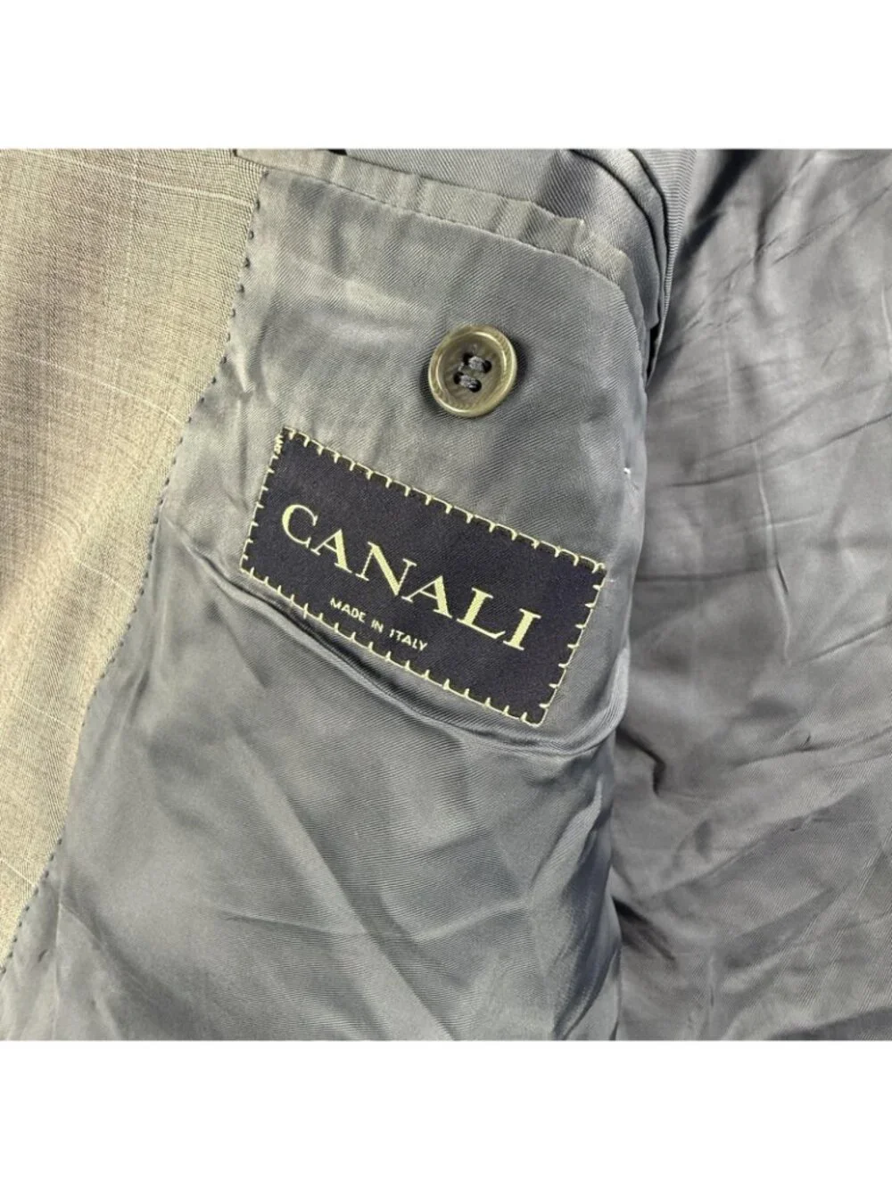Canali Suit Jacket Mens EU 58 Gray Check Super 120s Wool Made Italy Sport Coat